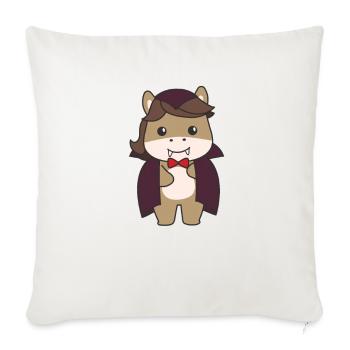 Horse Happy Halloween Cute Vampire Costume - Sofa pillowcase 17,3'' x 17,3'' (45 x 45 cm) - natural white - Front