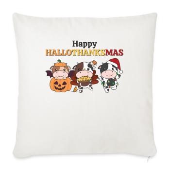 Happy Hallothanksmas Cow Christmas Cows - Sofa pillowcase 17,3'' x 17,3'' (45 x 45 cm) - natural white - Front
