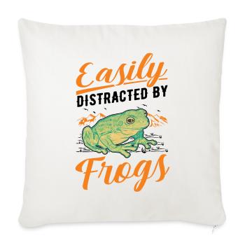 Facilement distrait par Frogs Frosch - Housse de coussin décorative 45 x 45 cm - blanc nature - Devant