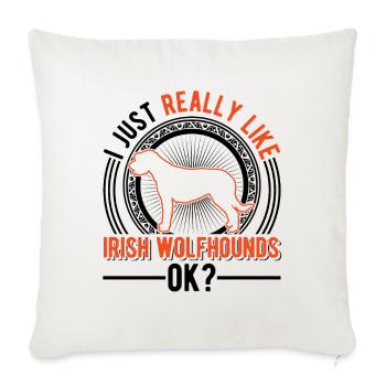 J’aime juste les Irish Wolfhounds - Housse de coussin décorative 45 x 45 cm - blanc nature - Devant
