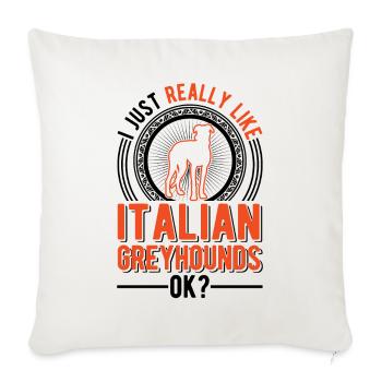 Cadeau de lévrier italien - Housse de coussin décorative 45 x 45 cm - blanc nature - Devant