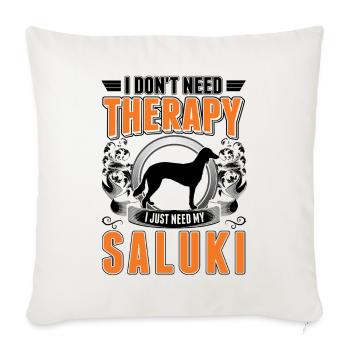Saluki Thérapie Lévrier de Perse - Housse de coussin décorative 45 x 45 cm - blanc nature - Devant