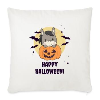 Donkey in Pumpkin Cute Donkey Happy Halloween - Sofa pillowcase 17,3'' x 17,3'' (45 x 45 cm) - natural white - Front