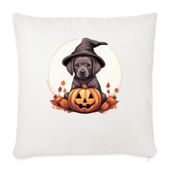 Halloween Witch Hat Pumpkin Dog Labrador - Sofa pillowcase 17,3'' x 17,3'' (45 x 45 cm) - natural white - Front