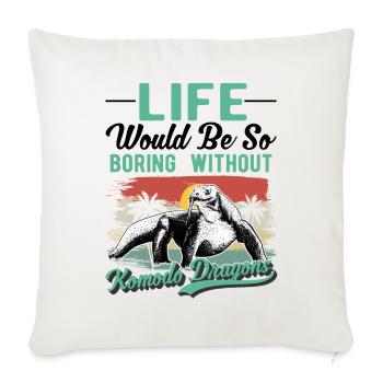 Komodo dragon monitor lizard Komodo dragon - Sofa pillowcase 17,3'' x 17,3'' (45 x 45 cm) - natural white - Front