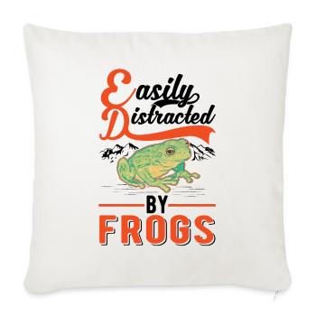 Facilement distrait par Frogs Frosch - Housse de coussin décorative 45 x 45 cm - blanc nature - Devant