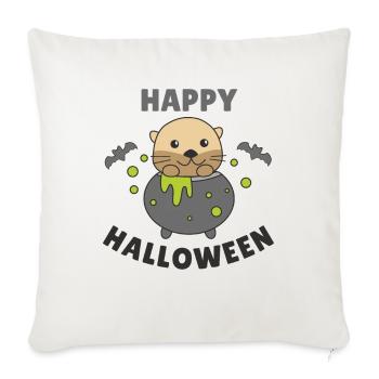 Otter Happy Halloween Cauldron Bat - Sofa pillowcase 17,3'' x 17,3'' (45 x 45 cm) - natural white - Front