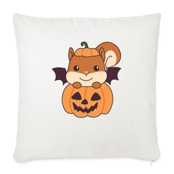 Squirrel Happy Halloween Pumpkin Bat - Sofa pillowcase 17,3'' x 17,3'' (45 x 45 cm) - natural white - Front