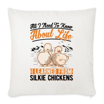 Seidenhuhn Silkie Chicken - Sofa pillowcase 17,3'' x 17,3'' (45 x 45 cm) - natural white - Front