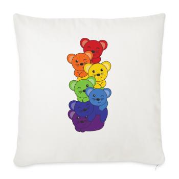 Rainbow Mouse Cute Colorful Mouse for Kids - Sofa pillowcase 17,3'' x 17,3'' (45 x 45 cm) - natural white - Front