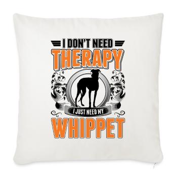 Whipet Dog Therapy Greyhound - Housse de coussin décorative 45 x 45 cm - blanc nature - Devant