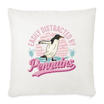 Facilement distrait par Pinguin Pinguin - Housse de coussin décorative 45 x 45 cm - blanc nature - Devant