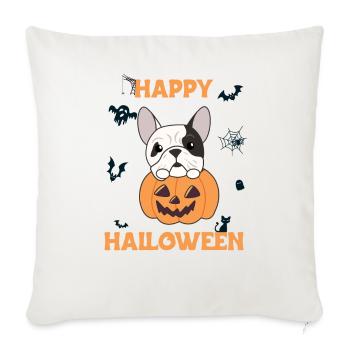 Bulldog in Pumpkin Cute Dogs Happy Halloween - Sofa pillowcase 17,3'' x 17,3'' (45 x 45 cm) - natural white - Front
