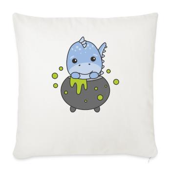 Dino Happy Halloween Cauldron Bat - Sofa pillowcase 17,3'' x 17,3'' (45 x 45 cm) - natural white - Front