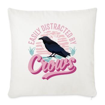 Easily distracted by Crows Crow Raven Raven Crow - Sofa pillowcase 17,3'' x 17,3'' (45 x 45 cm) - natural white - Front