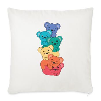 Rainbow Mouse Cute Colorful Mouse for Kids - Sofa pillowcase 17,3'' x 17,3'' (45 x 45 cm) - natural white - Front