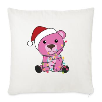 Ours Noël Hiver Animaux Ours - Housse de coussin décorative 45 x 45 cm - blanc nature - Devant