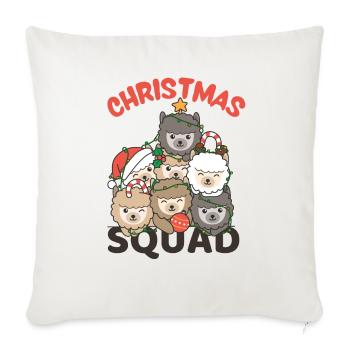 Alpaka Weihnachtsbaum Christmas Squad Alpakas - Sofakissenbezug 45 x 45 cm - Naturweiß  - Vorne