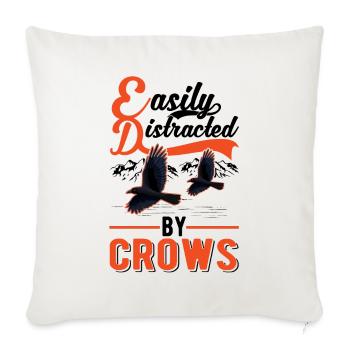 Easily distracted by Crows Crow Raven Raven Crow - Sofa pillowcase 17,3'' x 17,3'' (45 x 45 cm) - natural white - Front