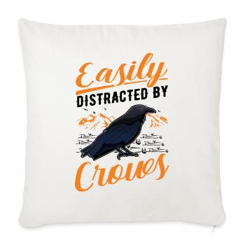 Easily distracted by Crows Crow Raven Raven Crow - Sofa pillowcase 17,3'' x 17,3'' (45 x 45 cm) - natural white - Front