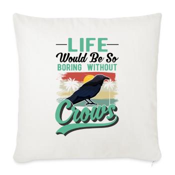 Crow, Raven, Crow, Crow Husbandry, Crow Breeder - Sofa pillowcase 17,3'' x 17,3'' (45 x 45 cm) - natural white - Front