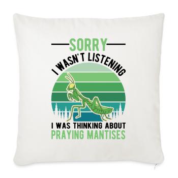 Mante religieuse cadeau Mante Mante Mante - Housse de coussin décorative 45 x 45 cm - blanc nature - Devant
