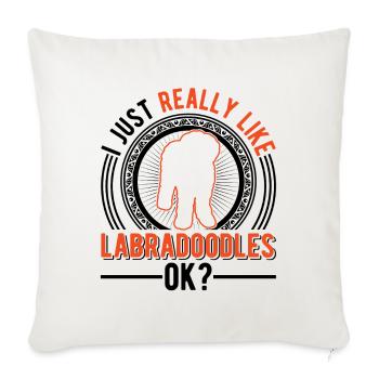 J’aime bien les Labradoodles - Housse de coussin décorative 45 x 45 cm - blanc nature - Devant