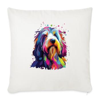Aquarelle coloré Bearded Collie - Housse de coussin décorative 45 x 45 cm - blanc nature - Devant