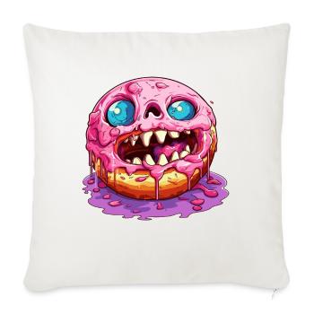 Beignet de monstre laid - Housse de coussin décorative 45 x 45 cm - blanc nature - Devant