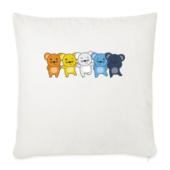 Aroace Flag Pride LGBTQ Souris mignonne - Housse de coussin décorative 45 x 45 cm - blanc nature - Devant