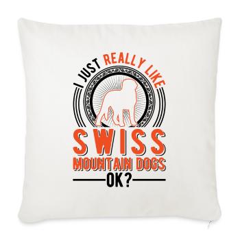 J’aime bien les bouviers suisses - Housse de coussin décorative 45 x 45 cm - blanc nature - Devant