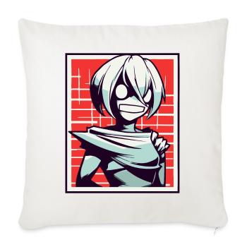 Style d’anime de dessin animé : Zombie Ghoul Girl - Housse de coussin décorative 45 x 45 cm - blanc nature - Devant