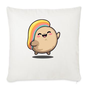 Heureux truc chibi mignon - Housse de coussin décorative 45 x 45 cm - blanc nature - Devant