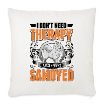 Samoyède Thérapie Chien de traîneau Samoyède - Housse de coussin décorative 45 x 45 cm - blanc nature - Devant