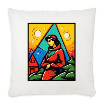 Is this art, the woman from the Alps - Sofa pillowcase 17,3'' x 17,3'' (45 x 45 cm) - natural white - Front