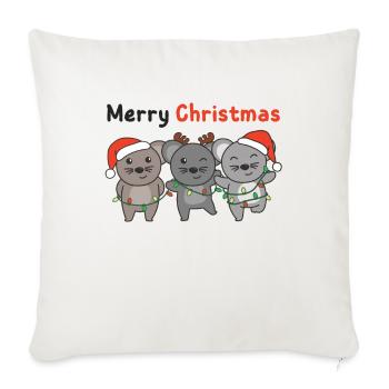 Souris, Noël, Hiver, Animaux, Souris - Housse de coussin décorative 45 x 45 cm - blanc nature - Devant
