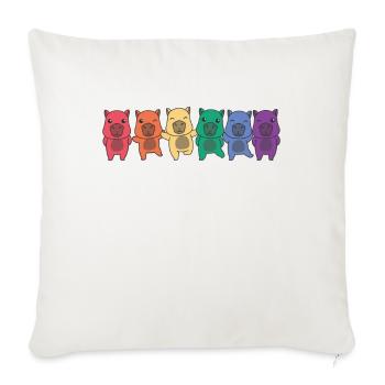 Arc-en-ciel Capybara drapeau fierté LGBTQ animaux mignons - Housse de coussin décorative 45 x 45 cm - blanc nature - Devant