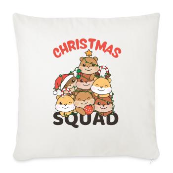 Hamster Weihnachtsbaum Christmas Squad Hamster - Sofakissenbezug 45 x 45 cm - Naturweiß  - Vorne