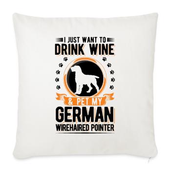 German Wirehaired Wine - Sofa pillowcase 17,3'' x 17,3'' (45 x 45 cm) - natural white - Front