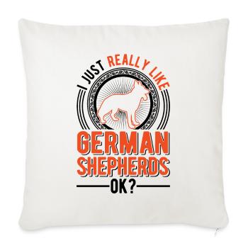 J’aime juste les bergers allemands - Housse de coussin décorative 45 x 45 cm - blanc nature - Devant