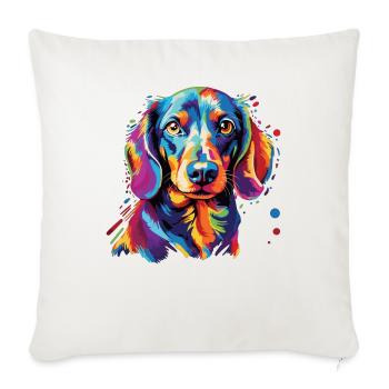 Watercolor Colorful Dachshund - Sofa pillowcase 17,3'' x 17,3'' (45 x 45 cm) - natural white - Front