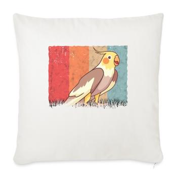 Wellensittich Retro Welli Vintage - Sofakissenbezug 45 x 45 cm - Naturweiß  - Vorne