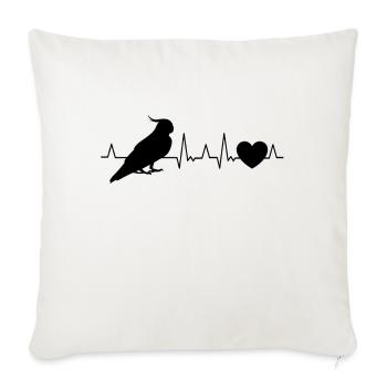 Budgie Welli Parakeet Heartbeat - Sofa pillowcase 17,3'' x 17,3'' (45 x 45 cm) - natural white - Front