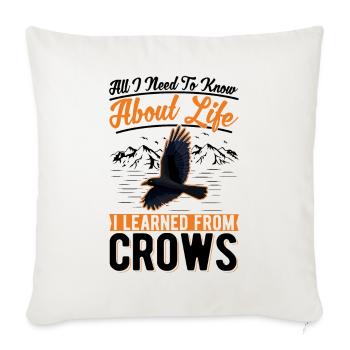 Crow Gift Raven Raven Crow - Sofa pillowcase 17,3'' x 17,3'' (45 x 45 cm) - natural white - Front