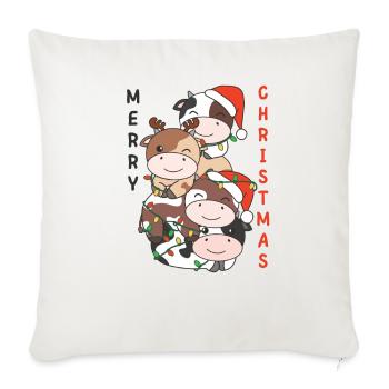 Cow, Christmas Tree, Christmas Animals, Cows - Sofa pillowcase 17,3'' x 17,3'' (45 x 45 cm) - natural white - Front