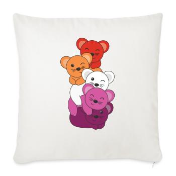 Lesbienne Drapeau Pride LGBTQ Souris mignonne - Housse de coussin décorative 45 x 45 cm - blanc nature - Devant