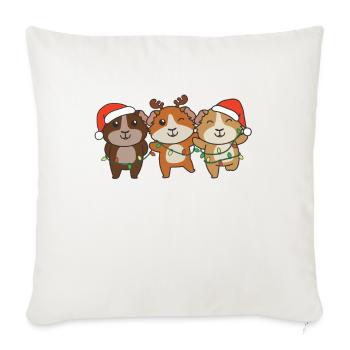 Guinea Pig Christmas Winter Animals - Sofa pillowcase 17,3'' x 17,3'' (45 x 45 cm) - natural white - Front