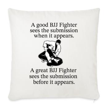 BJJ Quote - Sofa pillowcase 17,3'' x 17,3'' (45 x 45 cm) - natural white - Front