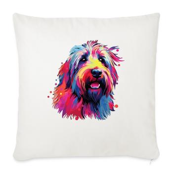 Aquarelle coloré Bearded Collie - Housse de coussin décorative 45 x 45 cm - blanc nature - Devant