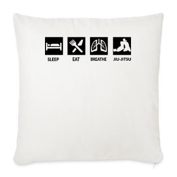 Jiu-Jitsu Brésilien Dormir Manger - Housse de coussin décorative 45 x 45 cm - blanc nature - Devant
